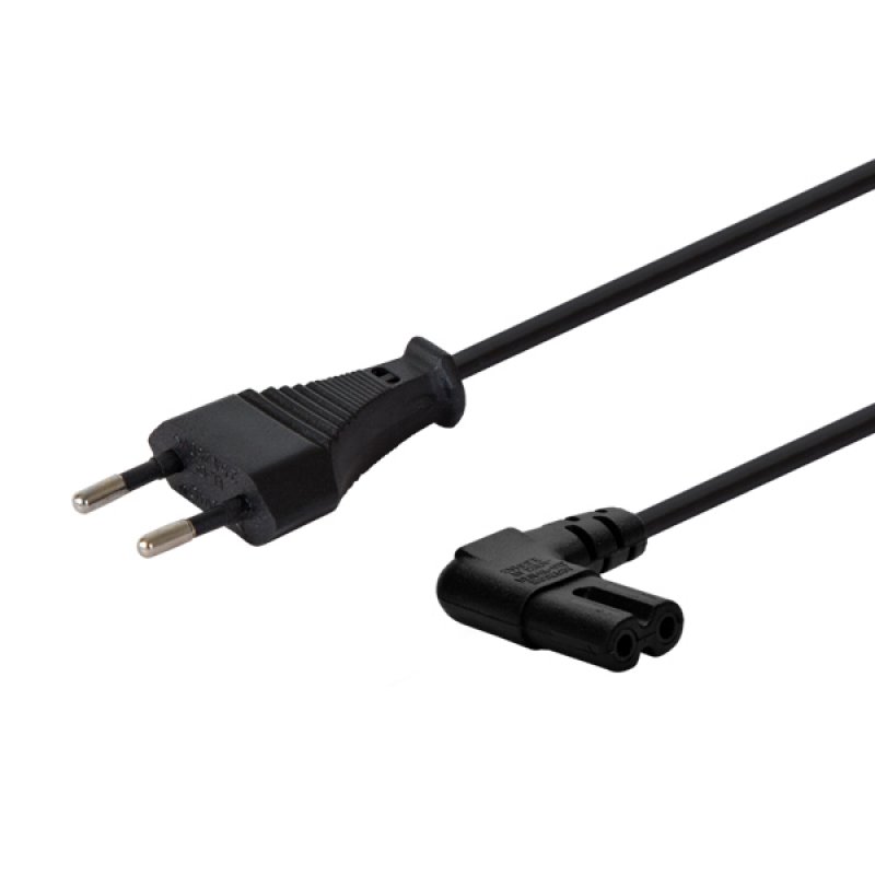 Savio CL-144 Power cable Black 3 m angled Noir 2 broches IEC Type E (3.4 mm, 3.1 mm)