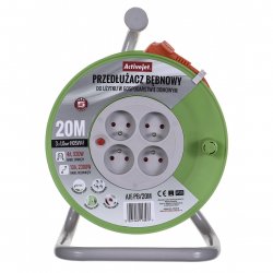 Activejet AJE-PB/20M multiprise 4 sortie(s) CA Intérieure Gris, Citron vert