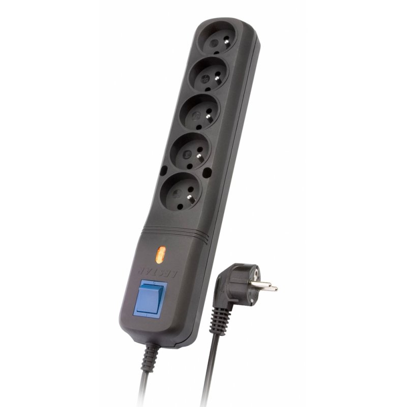 LESTAR LV530W 2 5M surge protector Black Grey 5 AC outlet(s) 2.5 m