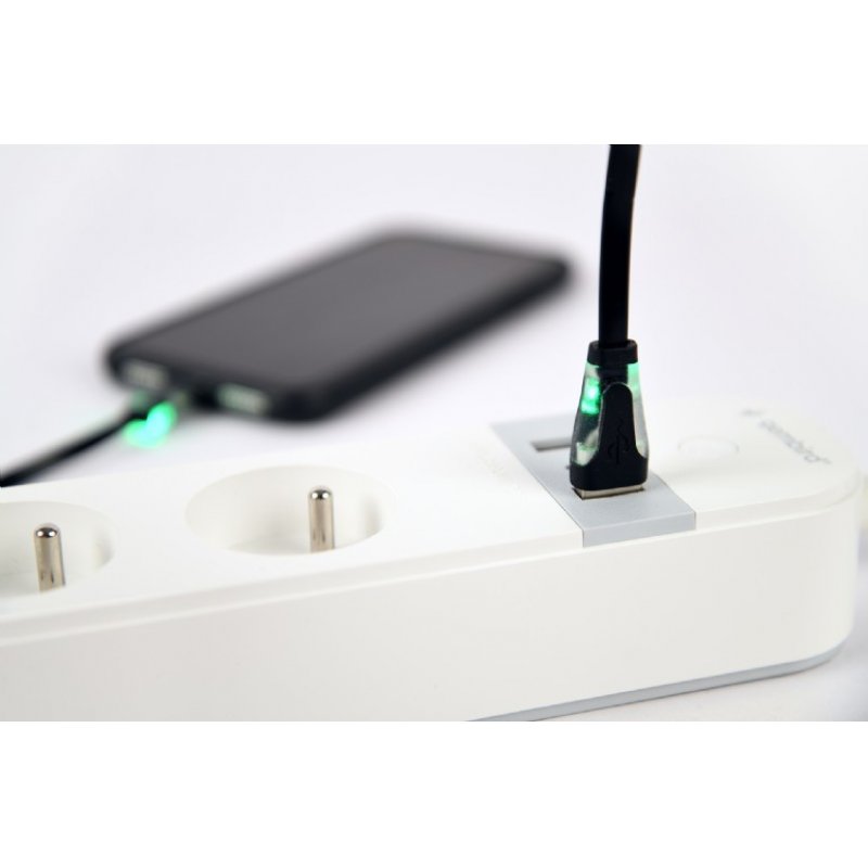 Gembird TSL-PS-F4U-01-W Smart power strip 4 AC outlet(s) Type F 1.5 m 3 3680 W White