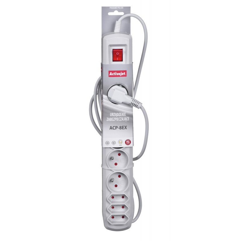 Activejet APN-8G/1 5M-GR power strip with cord