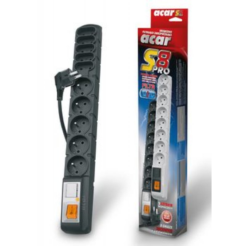 HSK DATA acar S8 PRO Noir 8 sortie(s) CA 230 V 1,5 m