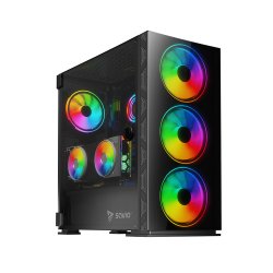 Savio PC Case Prime X1 ARGB Glass Black Midi Tower