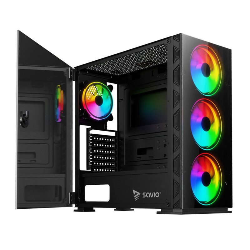 SAVIO PC Case Prime X1 ARGB Glass Black