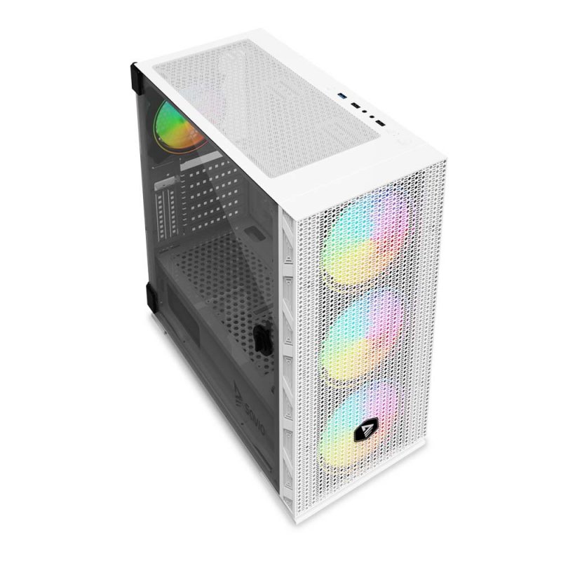 SAVIO Raptor White X1 ARGB Glass/Mesh White Computer Case