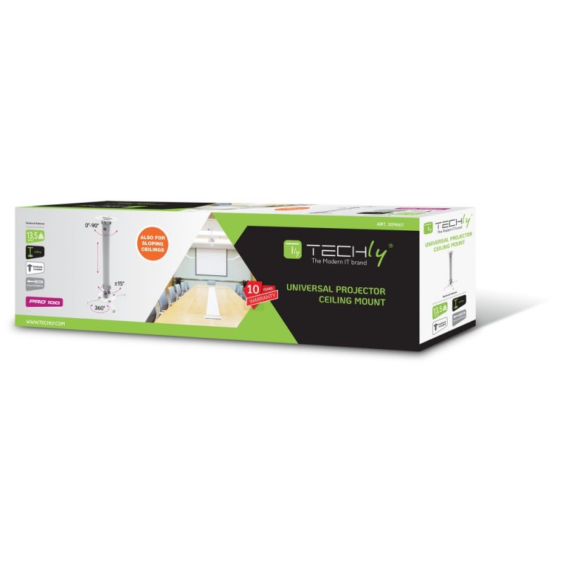 Techly ICA-PM 18M support pour projecteurs Plafond Argent