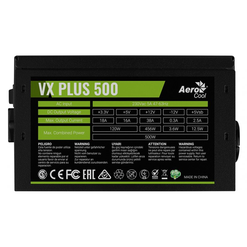 Aerocool VX-500W ATX power supply module Black