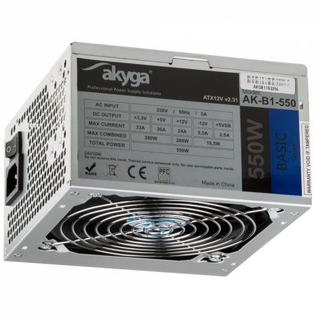 Akyga AK-B1-550 unité d'alimentation d'énergie 550 W 20 4 pin ATX ATX Gris