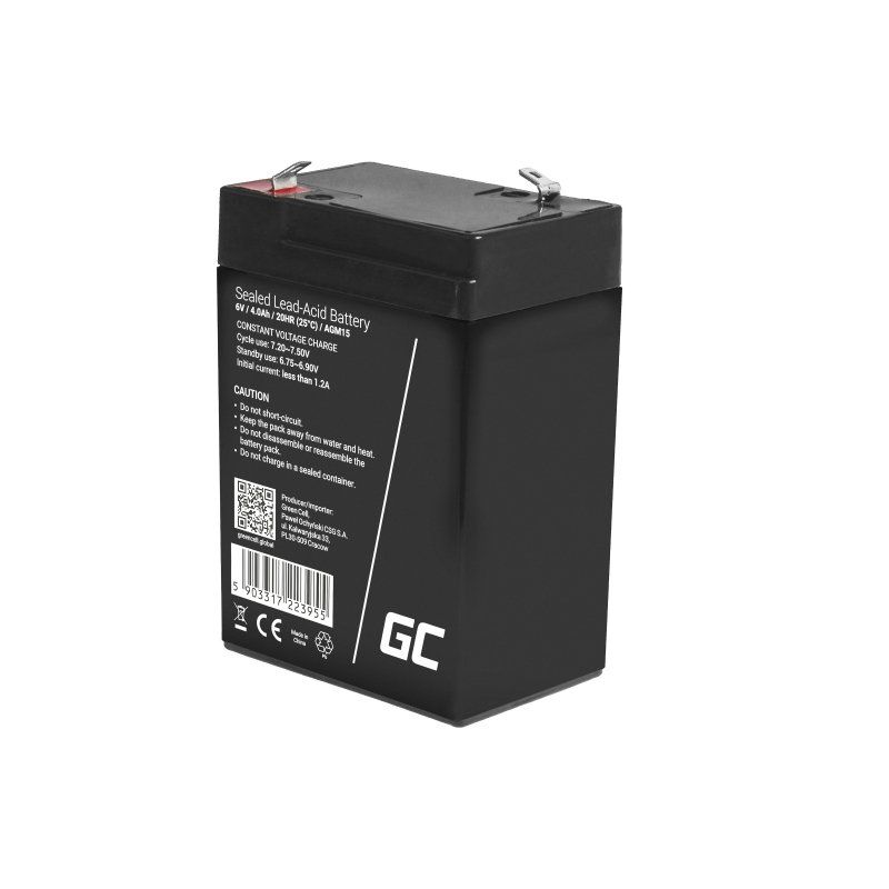 Green Cell AGM15 Batterie de l'onduleur Sealed Lead Acid (VRLA) 6 V 4 Ah