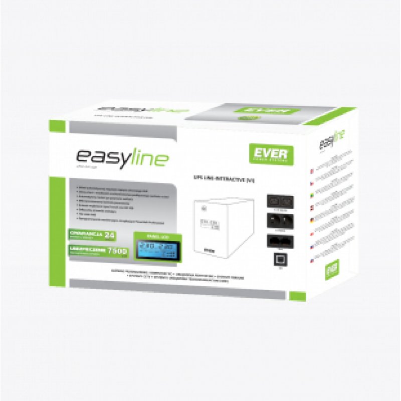 Ever EASYLINE 1200 AVR USB alimentation d'énergie non interruptible Interactivité de ligne 1,2 kVA 600 W 4 sortie(s)