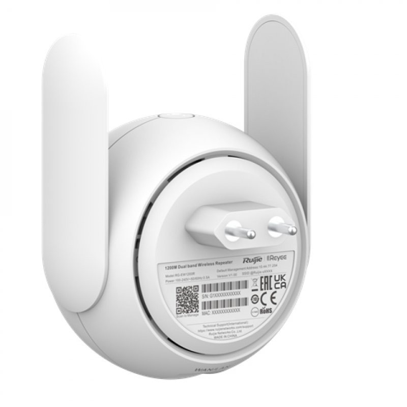 Ruijie Networks RG-EW1200R mesh wi-fi system Dual-band (2.4 GHz / 5 GHz) Wi-Fi 5 (802.11ac) White 1 External