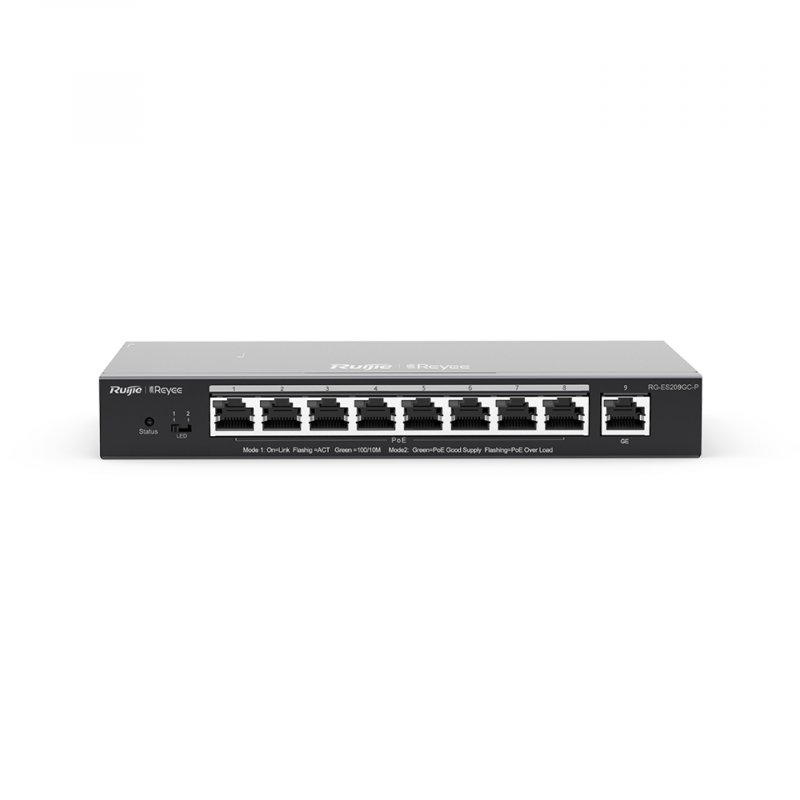 Ruijie Networks RG-ES209GC-P commutateur réseau Géré Gigabit Ethernet (10/100/1000) Connexion Ethernet, supportant