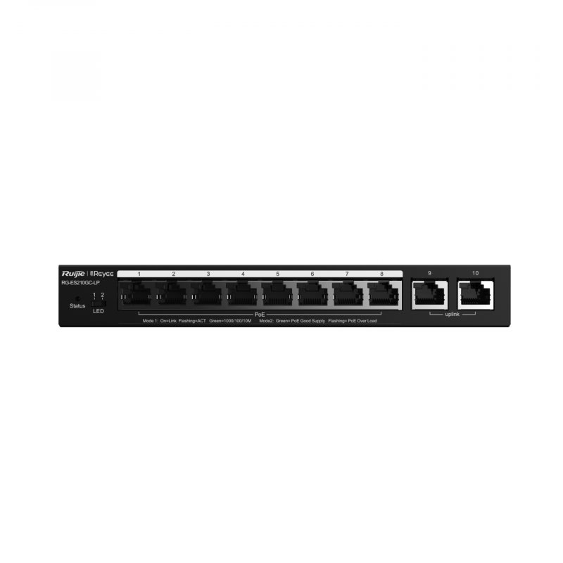 Ruijie Networks RG-ES210GC-LP commutateur réseau Géré L2 Gigabit Ethernet (10/100/1000) Connexion Ethernet,