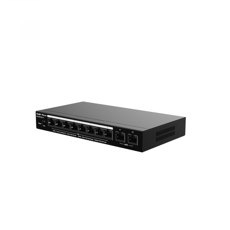 Ruijie Networks RG-ES210GC-LP network switch Managed L2 Gigabit Ethernet (10/100/1000) Power over Ethernet (PoE) Black