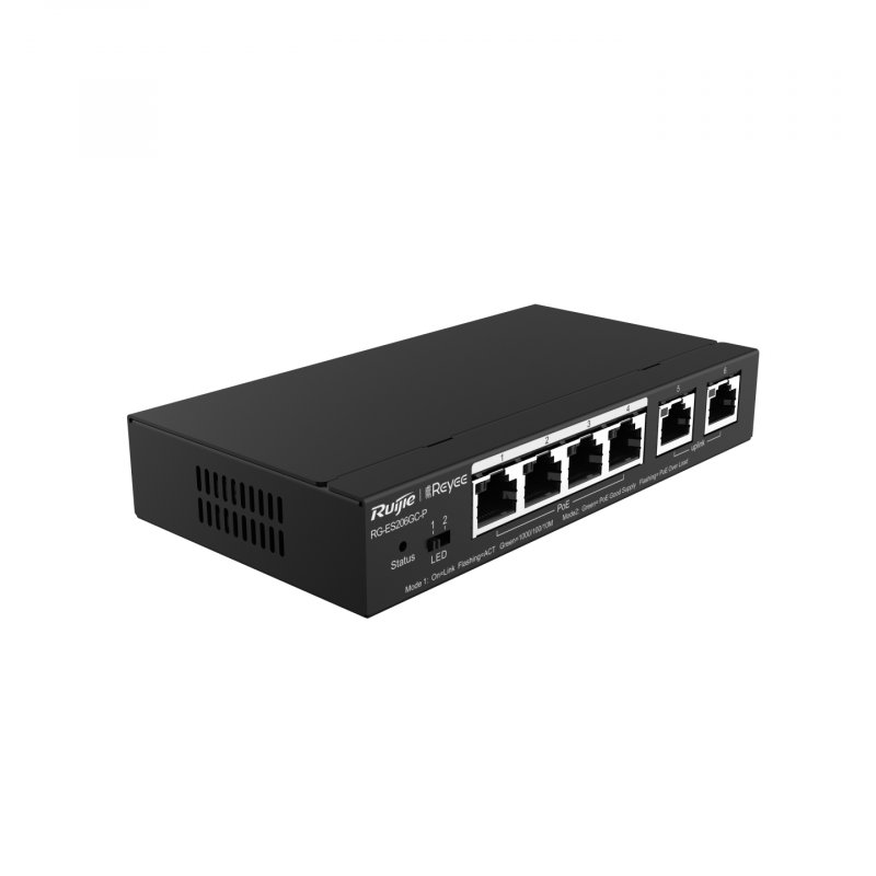 Ruijie Networks RG-ES206GC-P network switch Gigabit Ethernet (10/100/1000) Power over Ethernet (PoE) Black