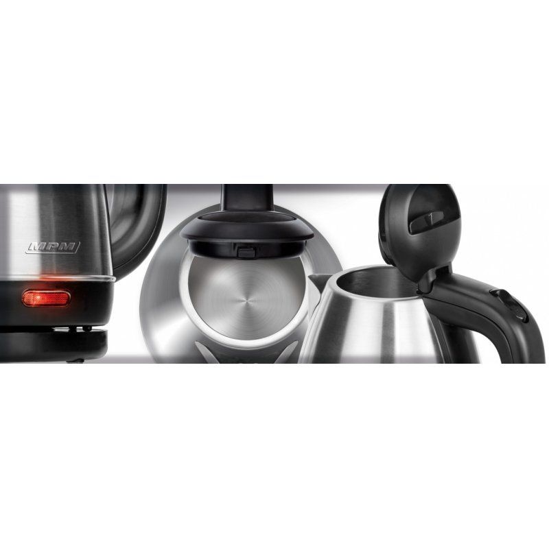 MPM MCZ-84M electric kettle 1 L 1600 W Black, Stainless steel