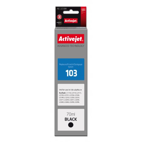 Activejet AE-103Bk ink (replacement Epson 103 C13T00S14A Supreme 70 ml 4500 black)