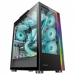 Mars Gaming MC-ULTRA Black Custom XXL E-ATX Gaming Tower Dual ARGB LED Stripes Dual Tempered Glass Windows Dual
