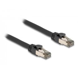 RJ-45 Netzwerkkabel Cat.6a U/FTP ultra flexibel (schwarz, 3 Meter, innerer Edelstahlmantel)