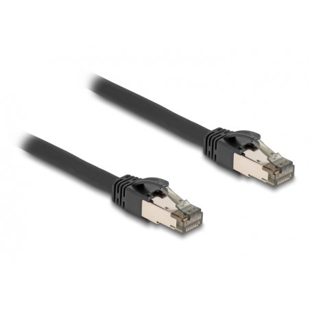RJ-45 Netzwerkkabel Cat.6a U/FTP ultra flexibel (schwarz, 3 Meter, innerer Edelstahlmantel)