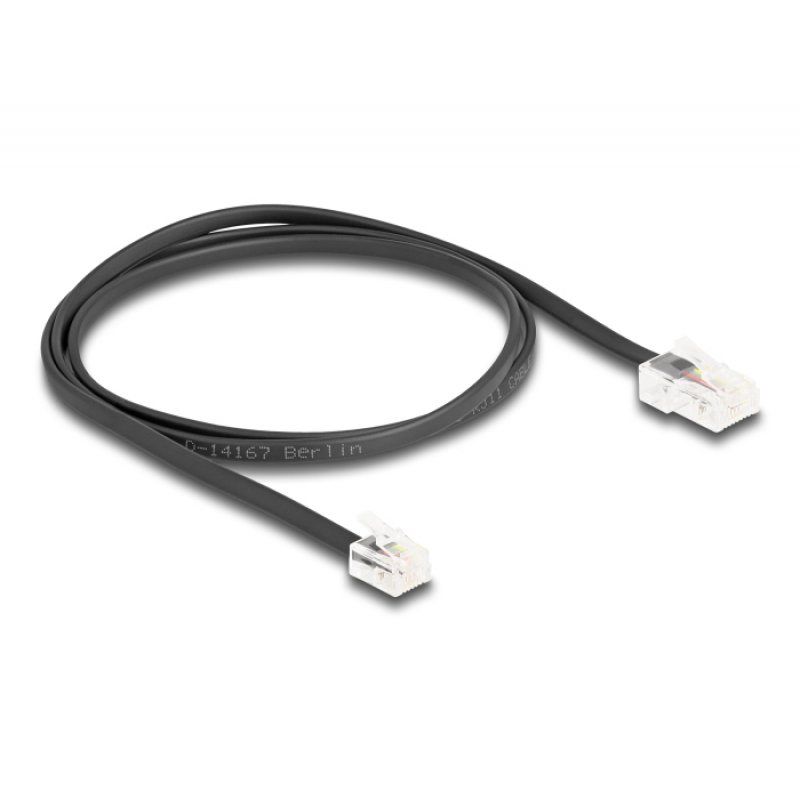 Telefonkabel RJ-45 Stecker RJ-11 Stecker (schwarz, 1 Meter)