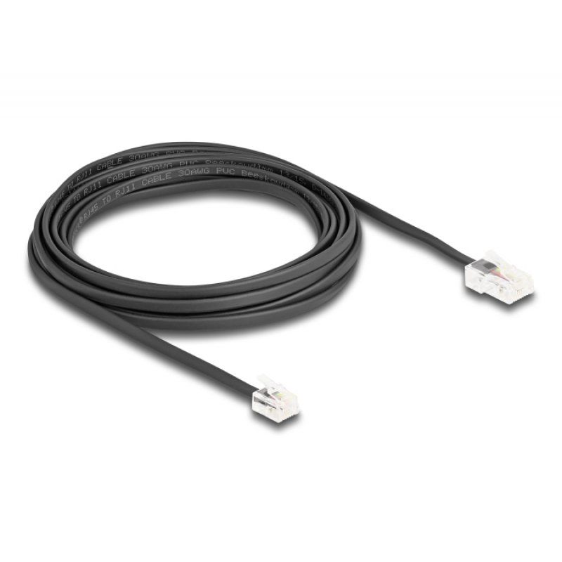 Telefonkabel RJ-45 Stecker RJ-11 Stecker (schwarz, 5 Meter)