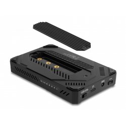 USB Type-C Gehäuse für 1 x M.2 NVMe SSD 1 x 2.5? SATA SSD / HDD (schwarz, mit Klon Funktion)