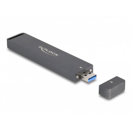 Externes Gehäuse M.2 NVMe PCle SSD, SATA SSD (grau, mit USB Typ A-Stecker)