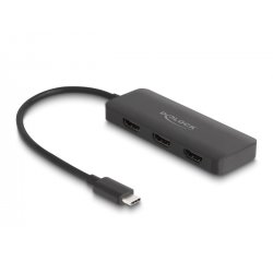 USB-C 3x HDMI Splitter MST 4K 60Hz (schwarz, 15cm)