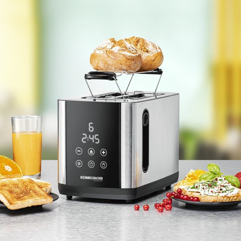Toaster Sunny TO 850 (edelstahl/schwarz, 800 Watt, für 2 Scheiben Toast)