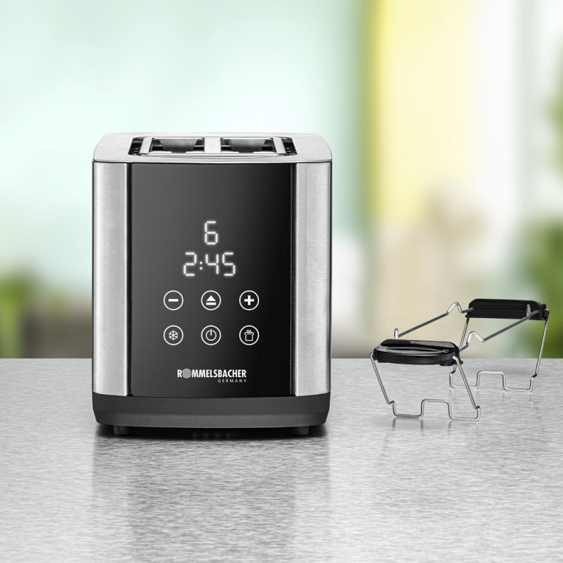 Toaster Sunny TO 850 (edelstahl/schwarz, 800 Watt, für 2 Scheiben Toast)