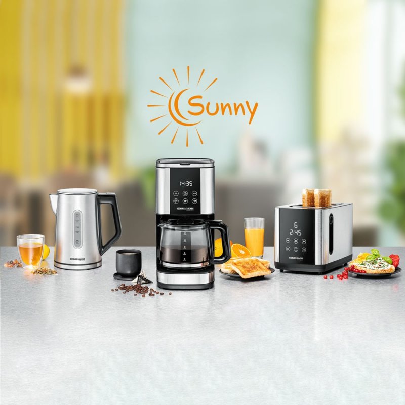 Toaster Sunny TO 850 (edelstahl/schwarz, 800 Watt, für 2 Scheiben Toast)