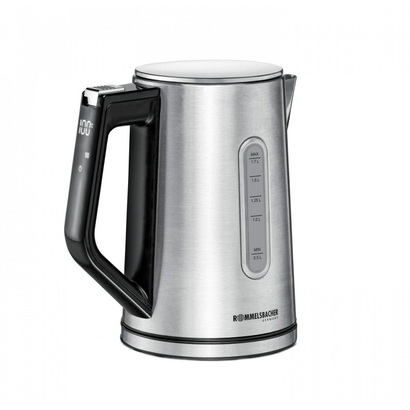 Rommelsbacher Wasserkocher WK 3000 electric kettle 1.7 L 3000 W Black, Stainless steel