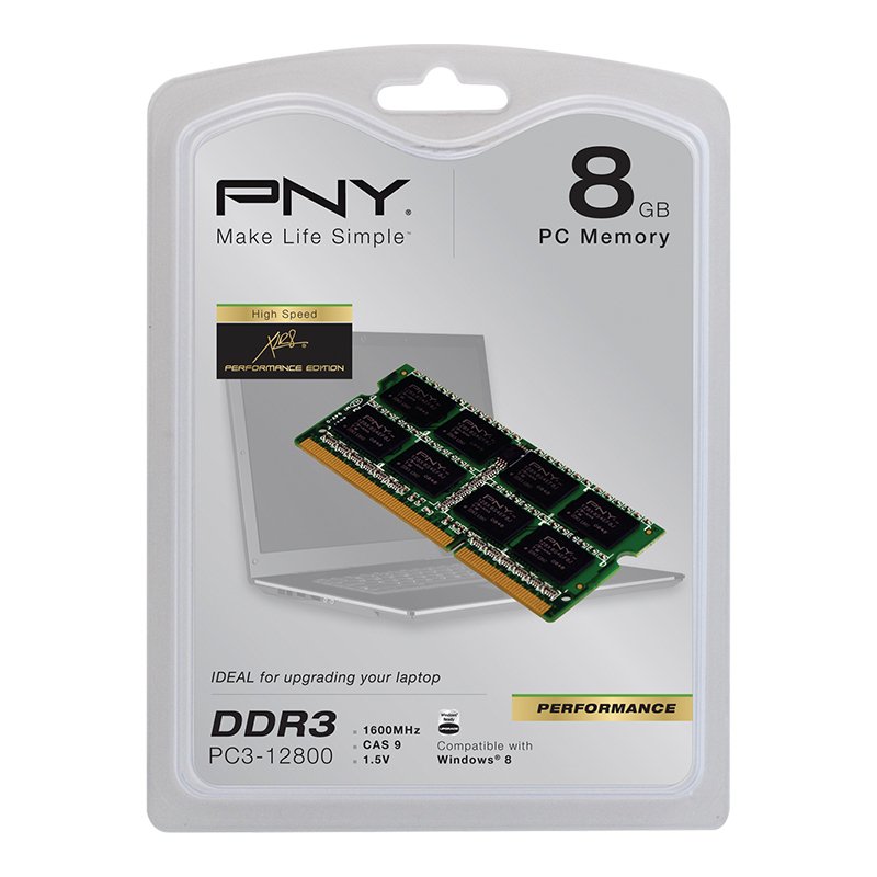 PNY 8GB DDR3 1600MHz memory module 1 x 8 GB