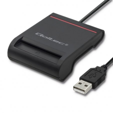 Qoltec 50642 lecteur de carte magnétique Noir USB