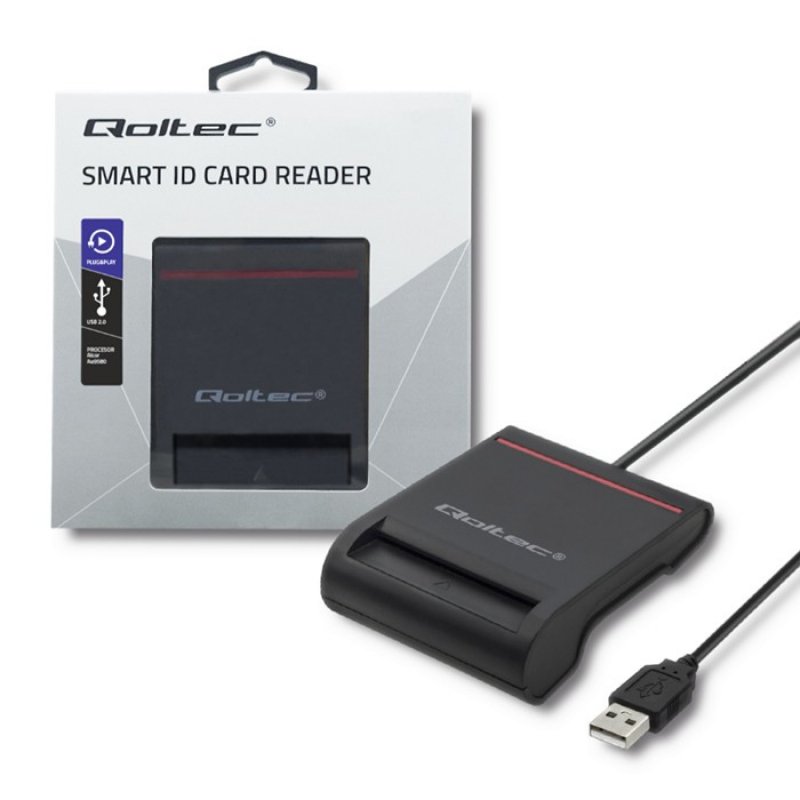 Qoltec 50642 lecteur de carte magnétique Noir USB