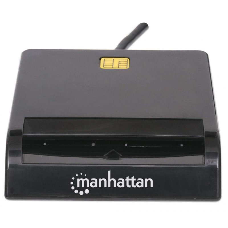 Manhattan USB-A Contact Smart Card Reader 12 Mbps Friction type compatible External Windows or Mac Cable 105cm 