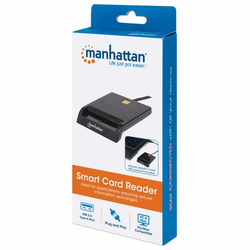 Manhattan 102049 lecteur de cartes à puce Intérieure USB USB 2.0 Noir