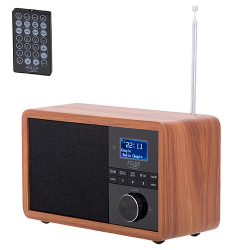 Adler AD 1184 Radio portable Numérique Noir, Bois