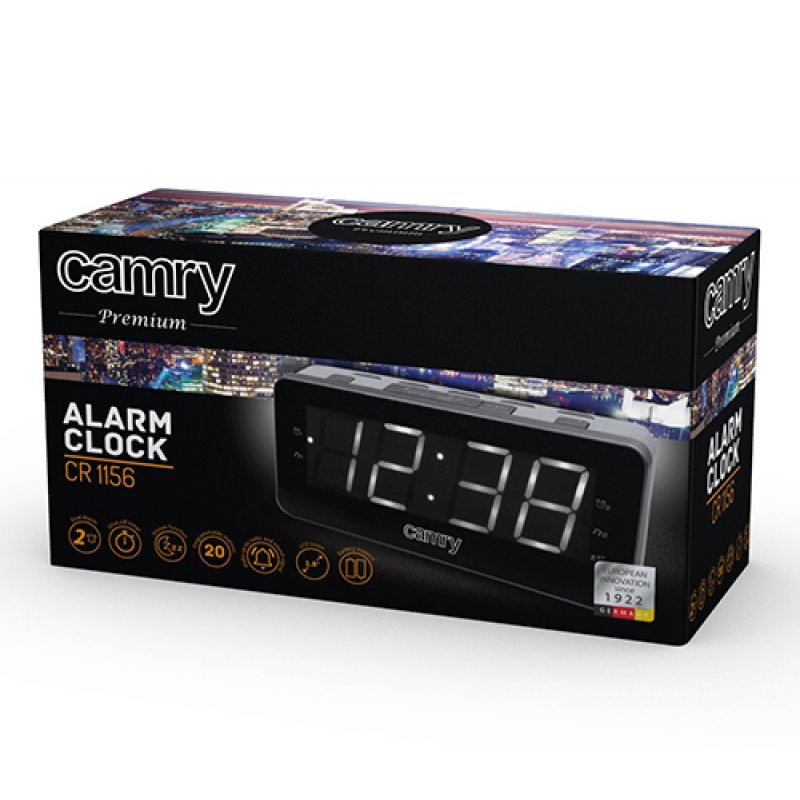 Camry Premium CR 1156 alarm clock Digital alarm clock Black, Grey