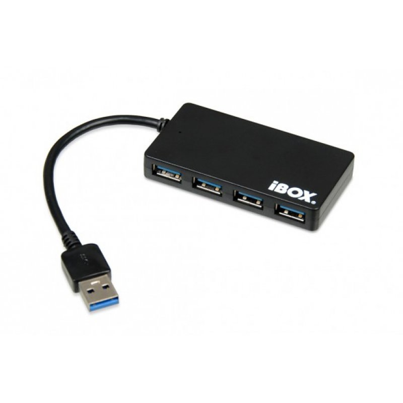iBox IUH3F56 hub & concentrateur USB 3.2 Gen 1 (3.1 Gen 1) Type-A 5000 Mbit/s Noir