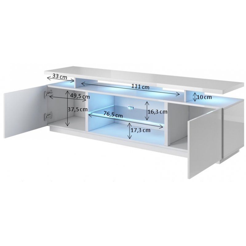 Cama RTV cabinet EVA 180x40x56 black glossy
