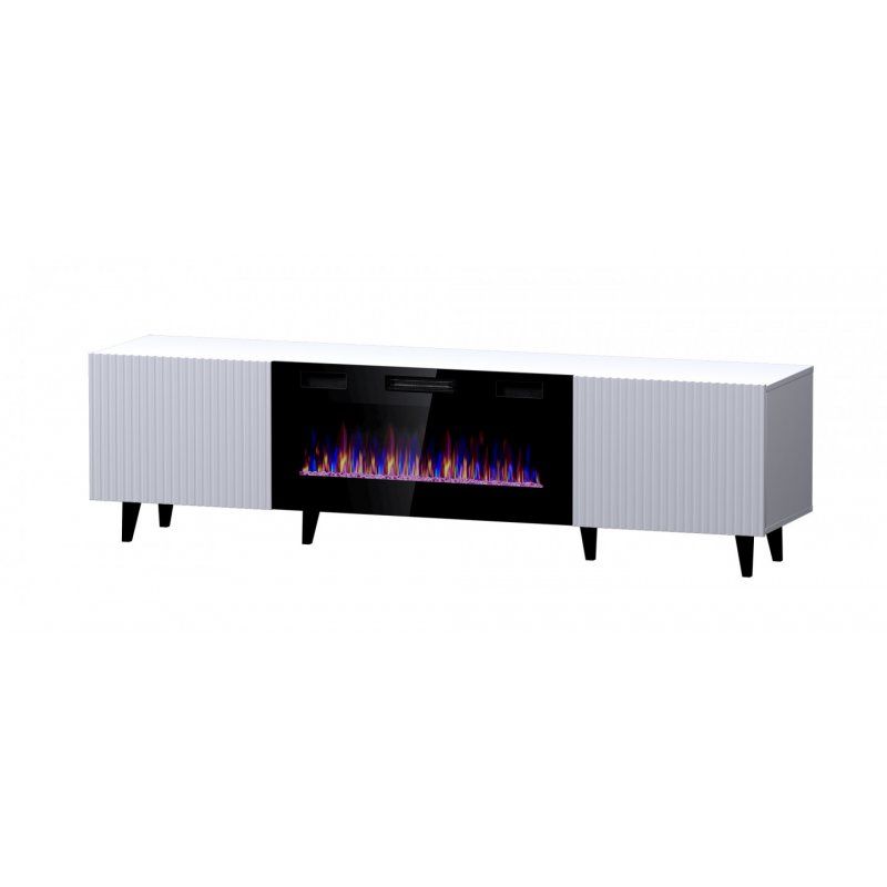 Cama RTV cabinet PAFOS EF with electric fireplace 180x42x49 cm white matt