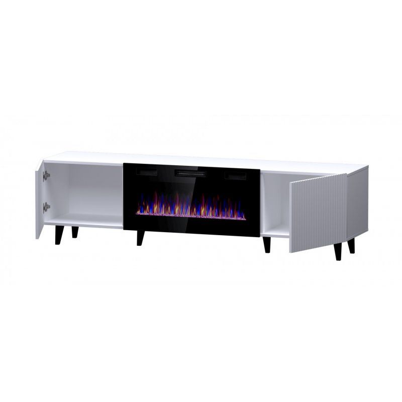 Cama RTV cabinet PAFOS EF with electric fireplace 180x42x49 cm white matt