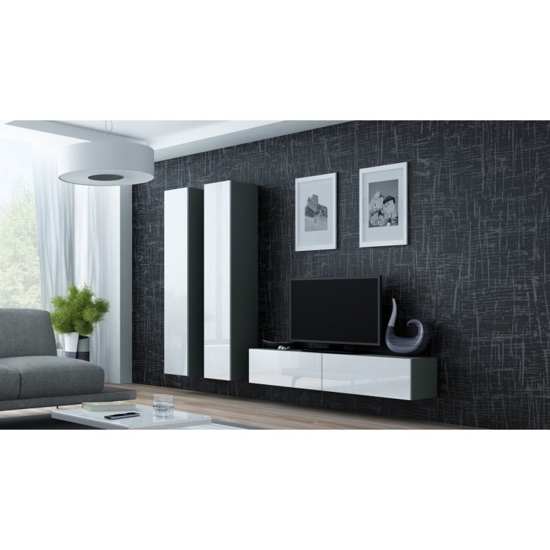 Cama TV stand VIGO 140 30/140/40 grey/white gloss
