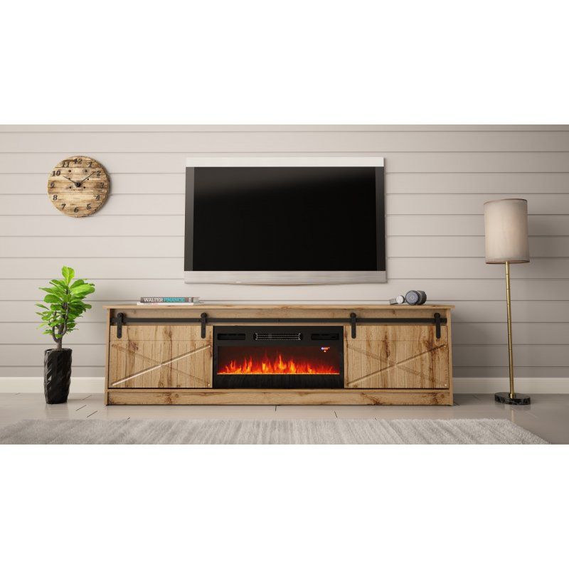 RTV GRANERO fireplace cabinet 200x56.7x35 oak wotan