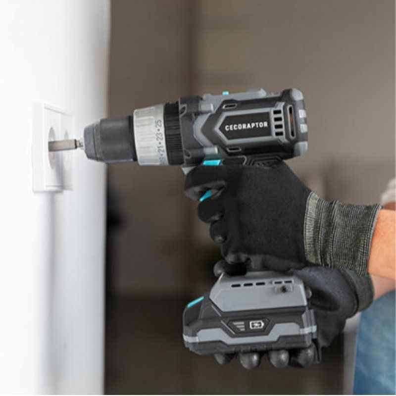 Cecotec 70008 perceuse 1550 tr/min Noir, Bleu, Gris