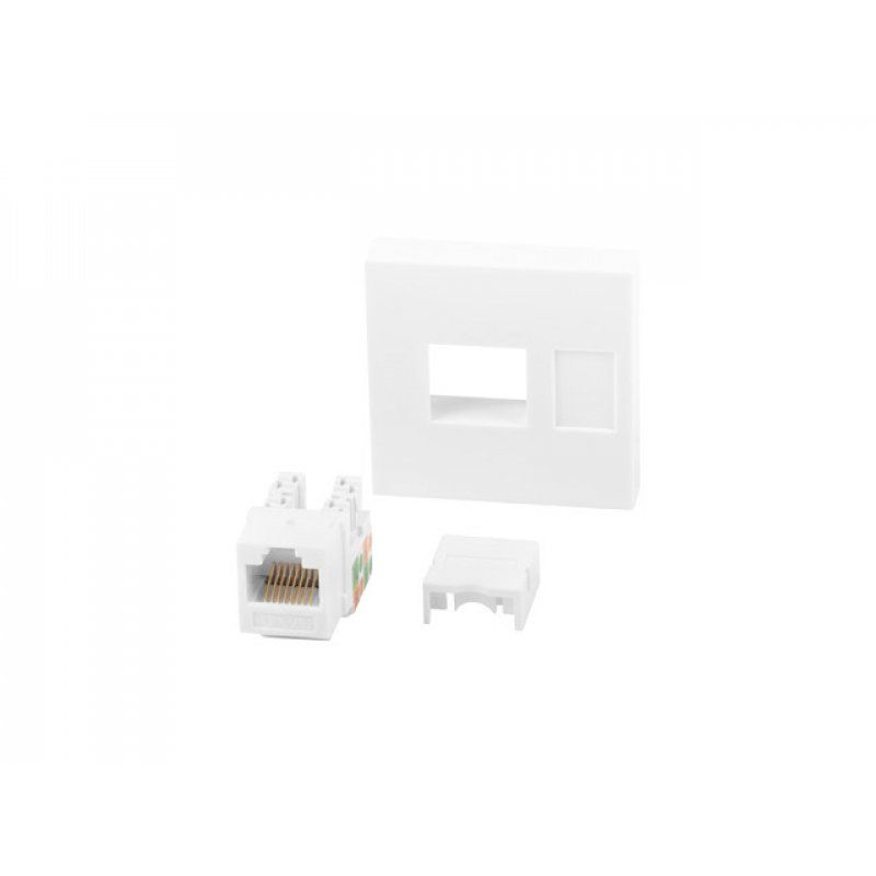 Lanberg WS-4545-RJ45K-W Plaque de commutation et obturateur Blanc