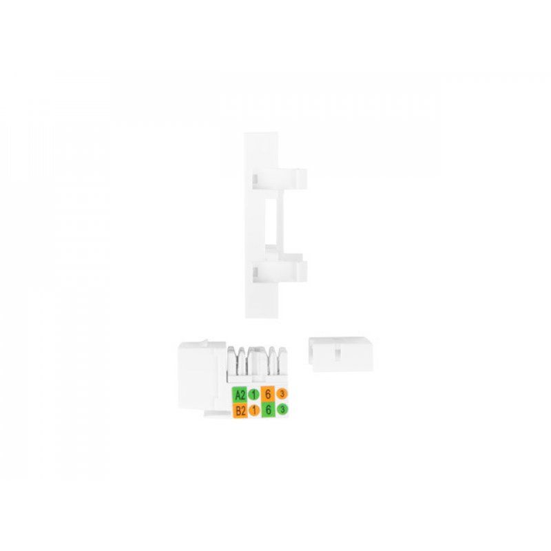 Lanberg WS-4545-RJ45K-W Plaque de commutation et obturateur Blanc