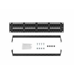 PATCH PANEL LANBERG 48 PUERTOS 2U 19? CAT.6 NEGRO